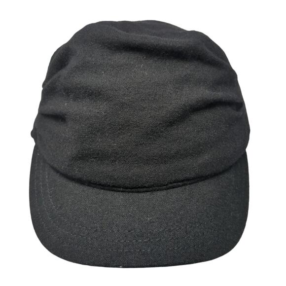 Scala Pronto Cadet Army Cap Black One Size Stretchable Wool Blend Blank - Picture 1 of 9